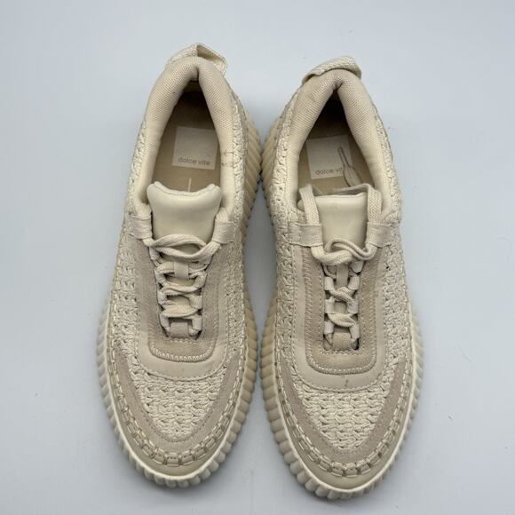 Dolce Vita Womens Knit Sneakers Sandstone Beige Dolen Shoes SIZE 7.5 US Boho - Picture 8 of 10